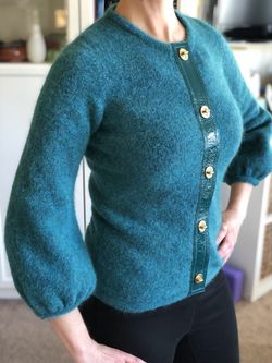 Women’s Small COACH Sweater, Leather and merino/mohair blend