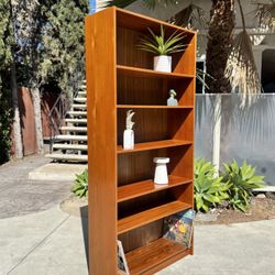Danish Teak Mid Century Modern Bookshelf Book Shelf Case 6 Shelves