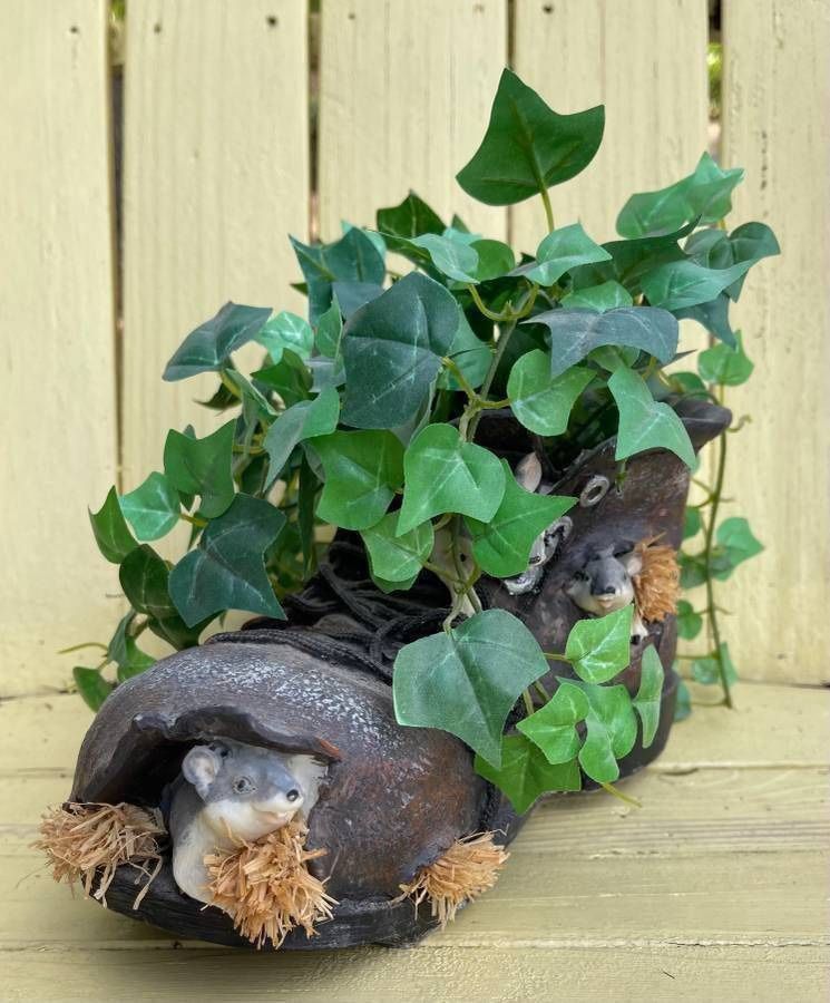 Resin Mice Boot Shoe Plant Flower Pot Outdoor Garden Courtyard Balcony Home Decor