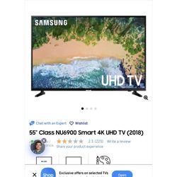 Samsung 55in 4k Smart Tv