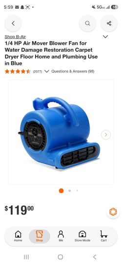 B-Air 1/4 HP Air Mover Blower Fan