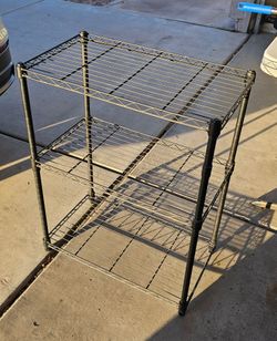 3-Tier Black Wire Storage Shelf / Shoe R