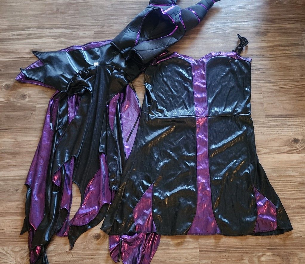 Maleficent Halloween Costume Outfit Sz 12-14