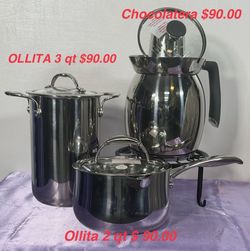 Set princess house ollita 3qt, ollita 2qt & chocolatera