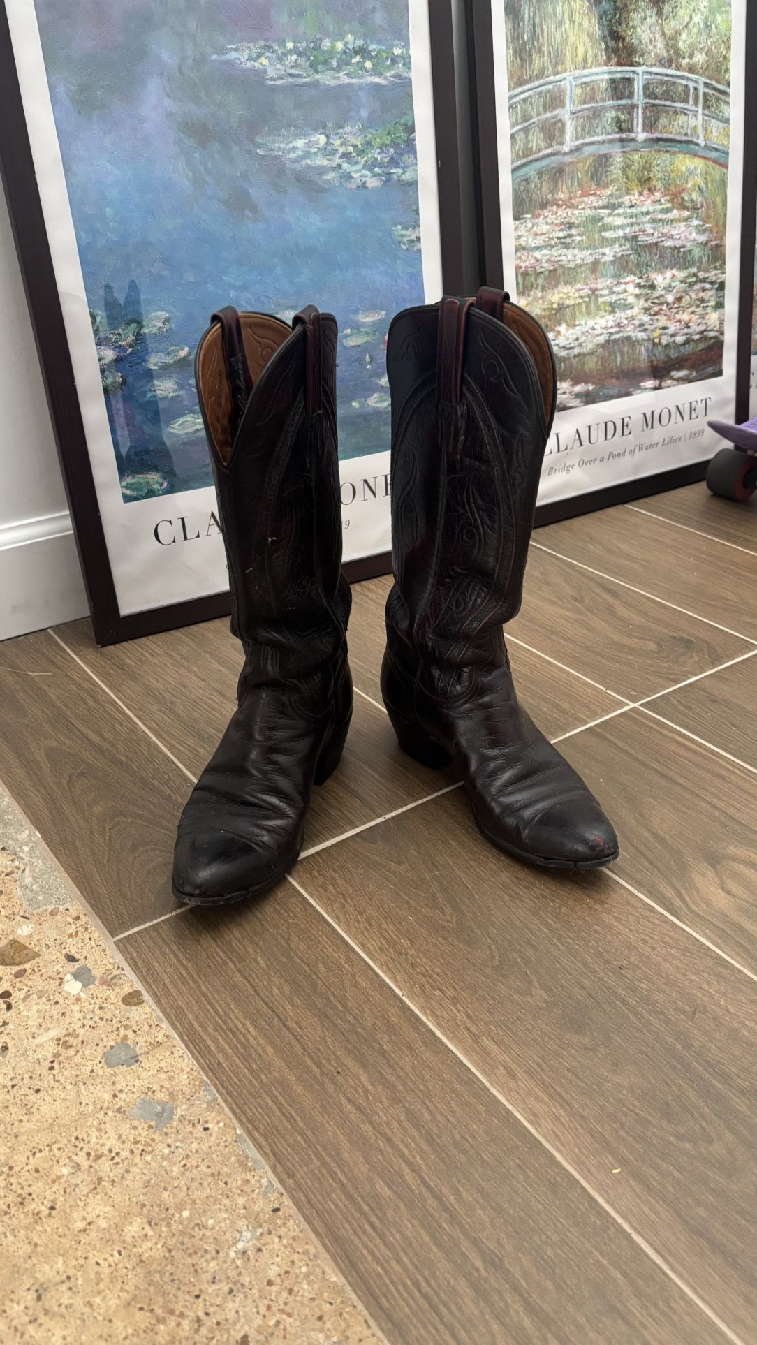 Vintage Luchesse Cherry Black Cowboy Boot
