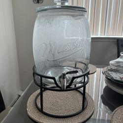 Mason Craft & More 3 Gallon Glass Drink Dispenser. NIB SEALED