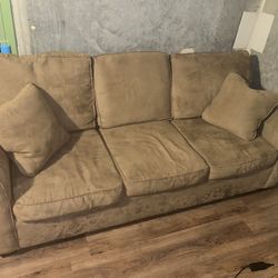 Lazy Boy Couch Suede Brown 