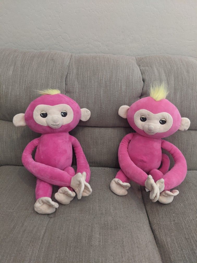 Pink Fingerling Stuffed Monkeys