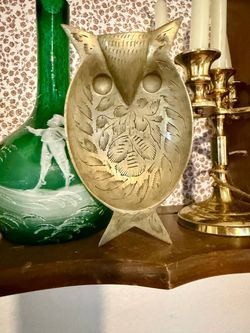 Brass Owl Tray