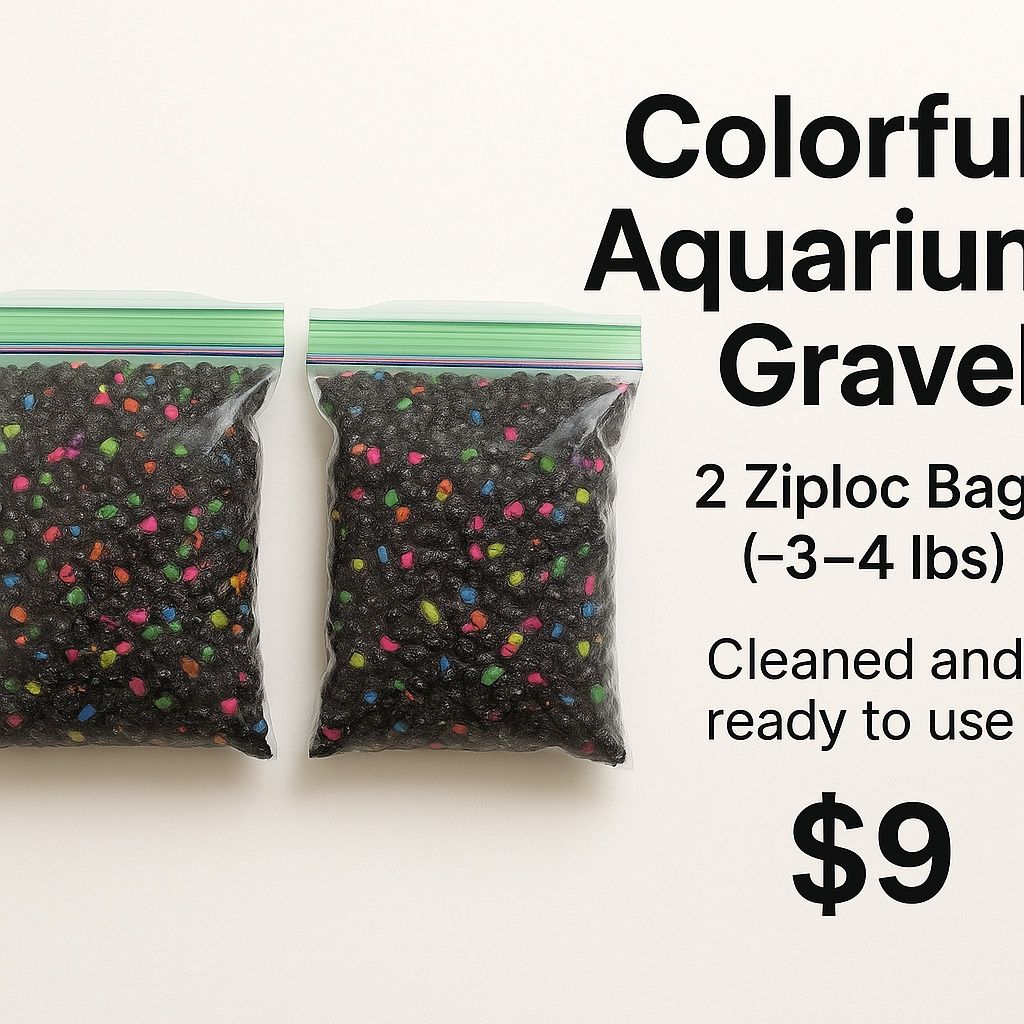 Colorful Aquarium Gravel – 2 Ziploc Bags (~3–4 lbs)