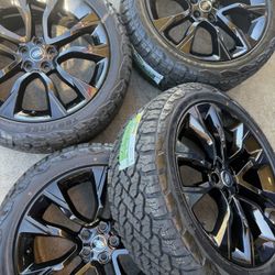 22” Range Rover OEM Factory Gloss Black Wheels All Terrain Tires 