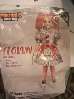 Girls clown costume, size L