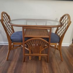 Rattan Dining Table and Chair Set