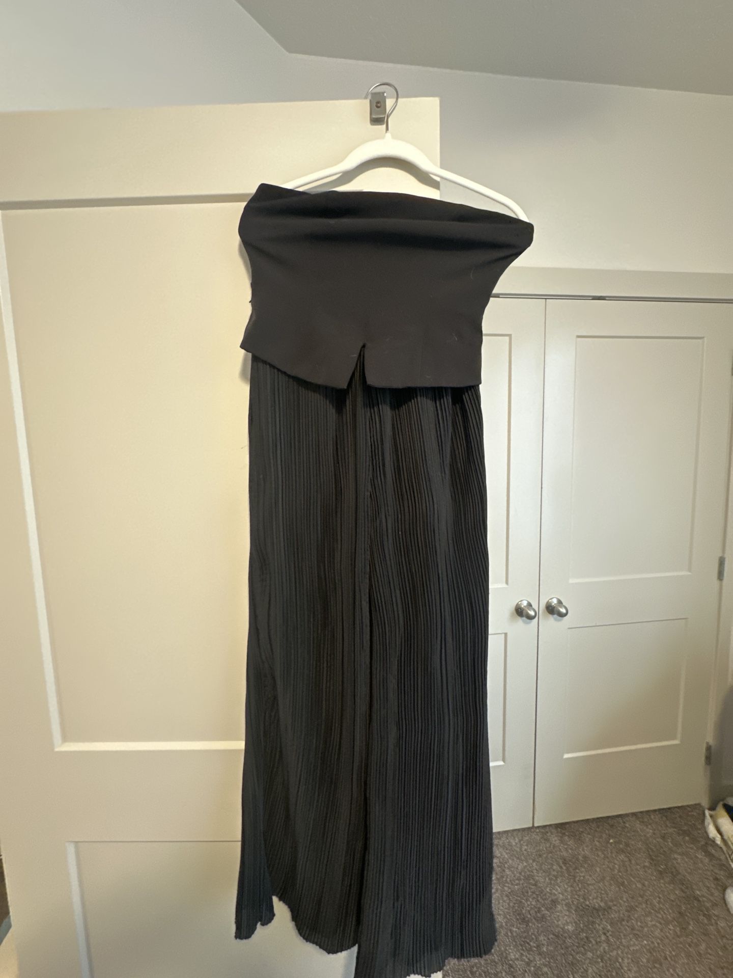 Strapless Black Body Suit Dress