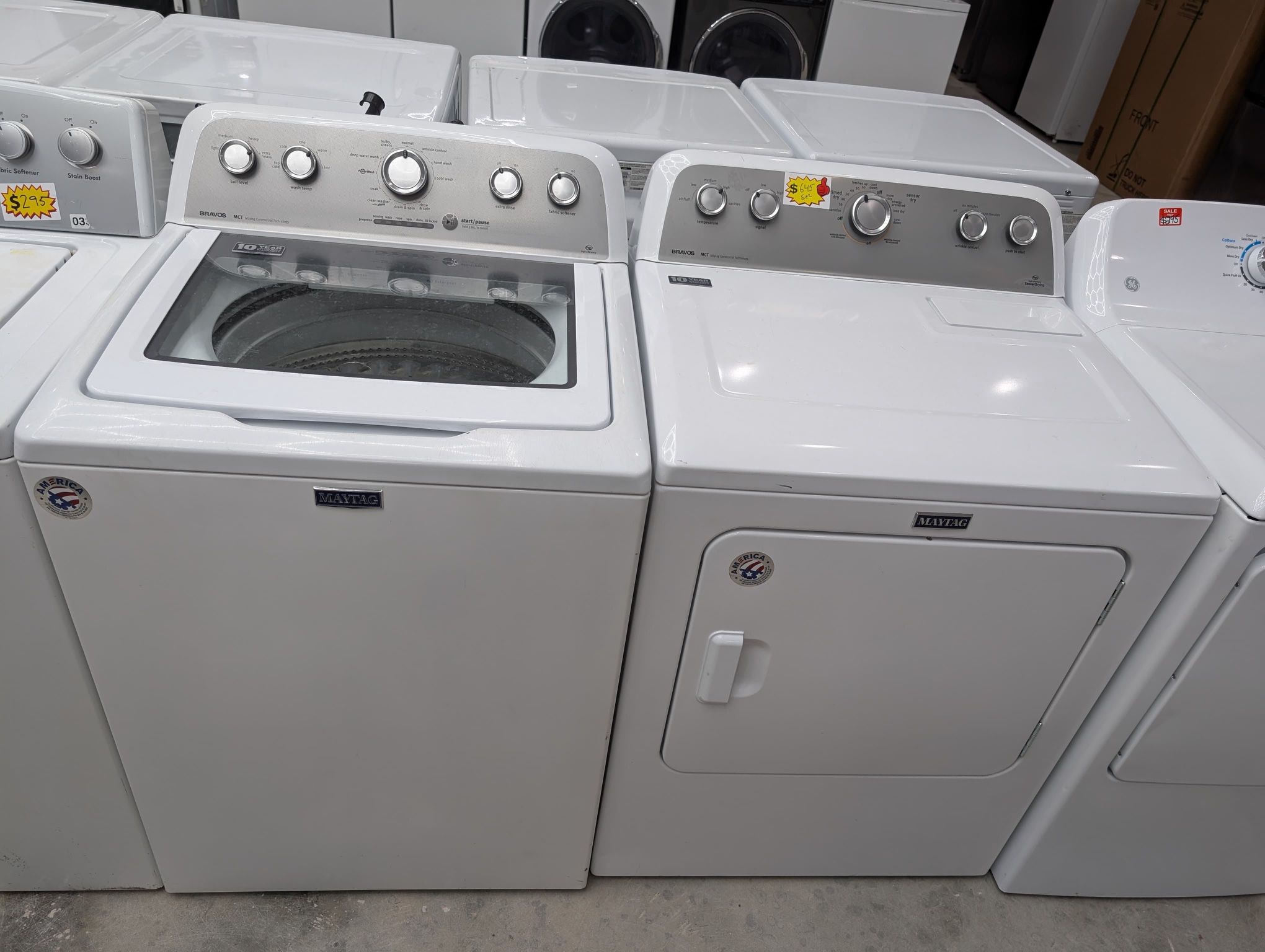 MAYTAG LIKE NEW 27” TOP LOAD WASHER DRYER SET WITH WARRANTY 