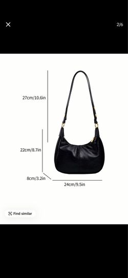 Black Faux Leather Shoulder Bag / Y2K Hobo Purse