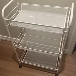 Metal Rolling Cart With 3 Shelves