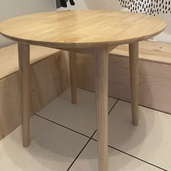 OGMILL 28.3" Small Dining Table Round For 2, Kitchen Dinner Table Rustic Wood Dining Table