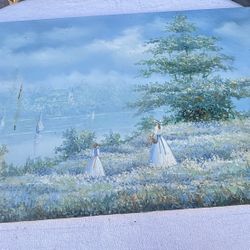 Vintage Women In Nature Painting 