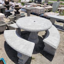 Concrete Table with 3 Benches/ Outdoor Patio Furniture
