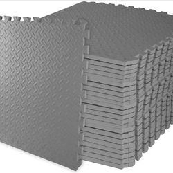 24x24 Inch EVA Interlocking Foam Exercise Tile Mat – Non-Slip Puzzle Flooring for Home Gym, Fitness Studio, or Playroom with Multiple Thickness