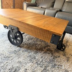 Oak Vintage Industrial Rustic Rectangle Wood Coffee Table *47inches 