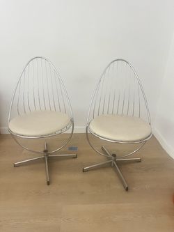 1960s Arne Dahlens Dalum Swedish Chrome chairs set of two.