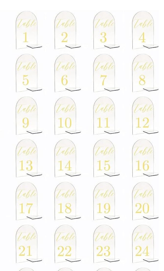 Acrylic Table Numbers