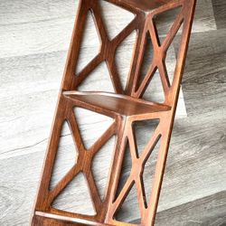 Antique Scroll Cut Mohogany Corner Shelf - Vintage