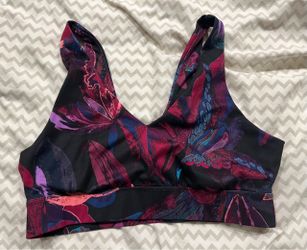Floral Print Sports Bra, XL