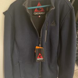 GERRY Men's XXL Heavy Rib Knit Full Zip Fleece Lined Winter Jacket