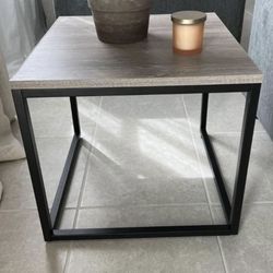 Modern Wood & Metal Side Table / End Table