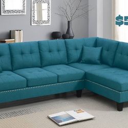 New! 2PC Fabric Upholstered Sectional Sofa and Chaise