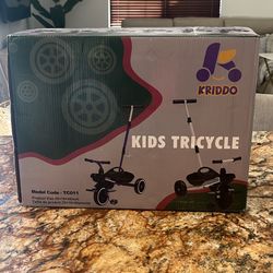 NEW IN BOX - KRIDDO Kids Tricycle with Parent Push Handle (TC011)