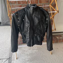 Women Ginuwine Black Leather Motorcycle Coat