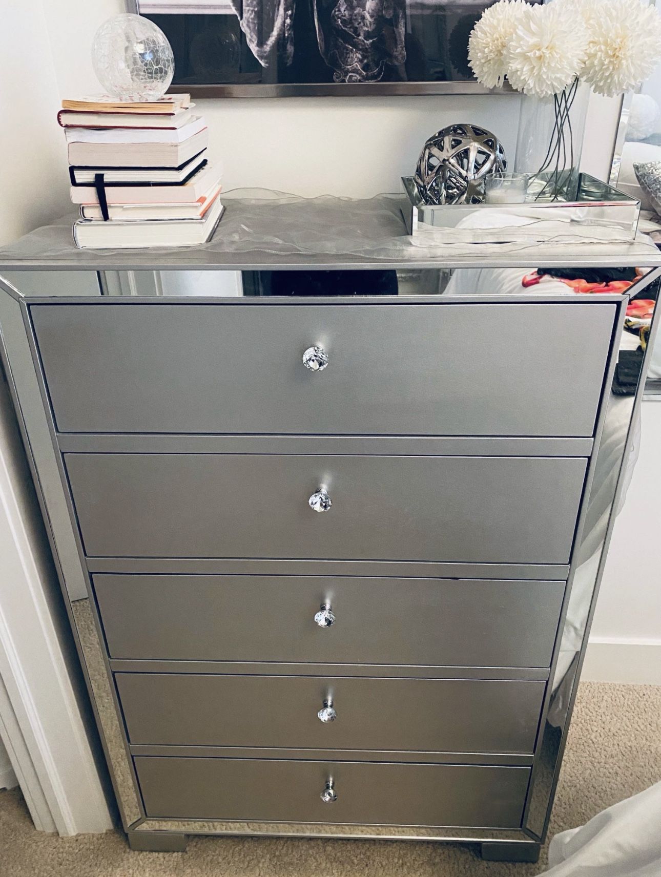 5PC Mirrored Bedroom Set