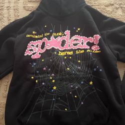 Sp5der V2 Pink And Black Hoodie 