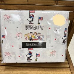 peanuts snoopy king sheet set