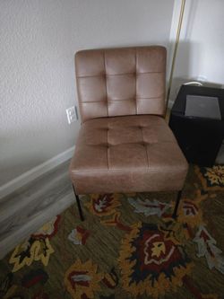 Modern Accent Chair – Brown / Tan Upholstered