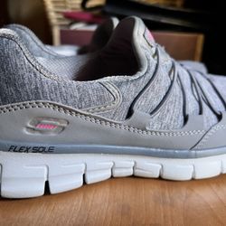 Skechers "Sport" Grey Slip On, Lightweight Walking Shoes