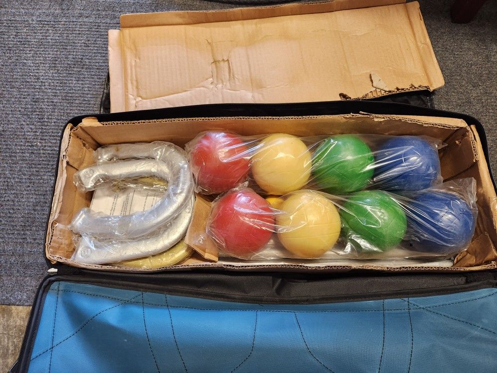 Halex Bocce Ball Set Horse Shoe Set.