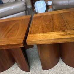 Mid Century Modern Teak nightstands table set (2)