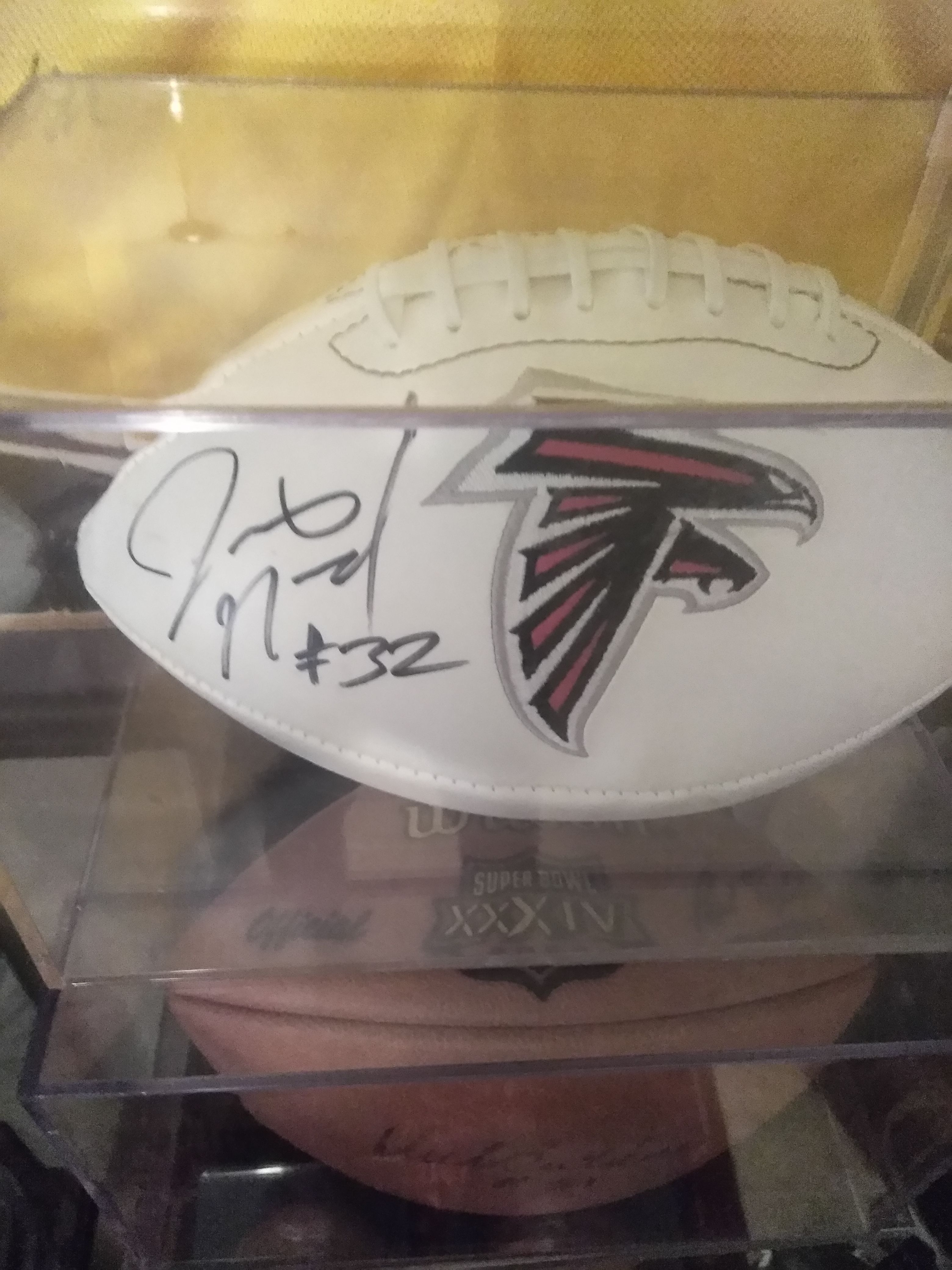 Jerious Norwood authentic signed football in display case