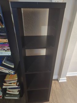 Dark Brown 4-Cube Vertical Bookshelf