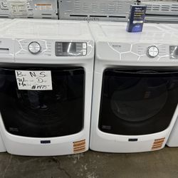 New Open Box Maytag White Front Load Washer And Gas Dryer Set 
