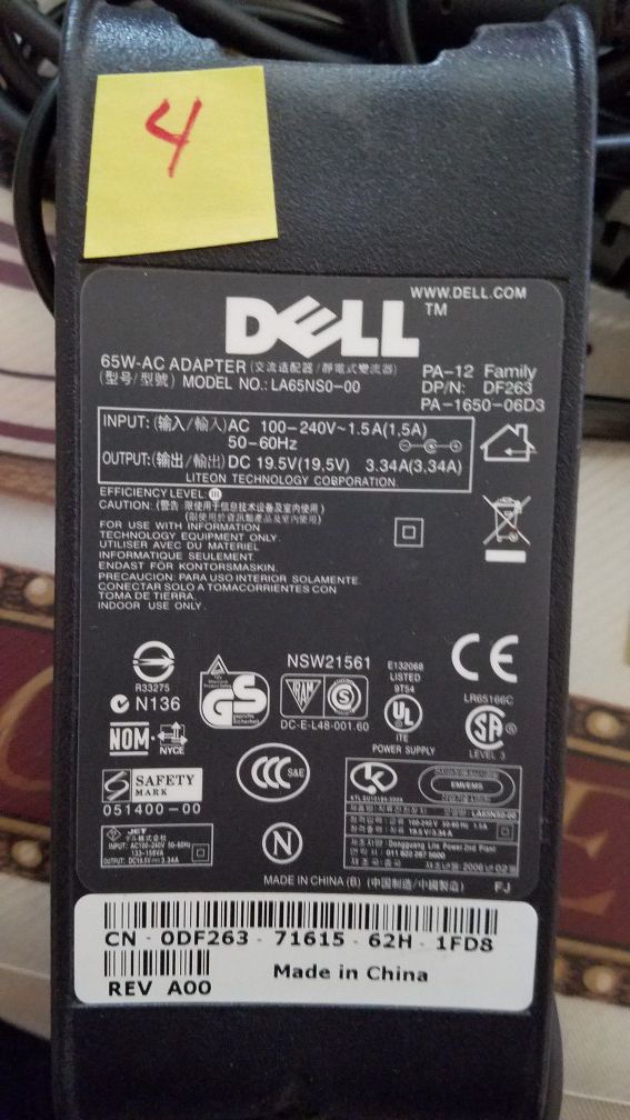 Dell Adapter 65W-AC Model # LA65NS0-00 $8.00