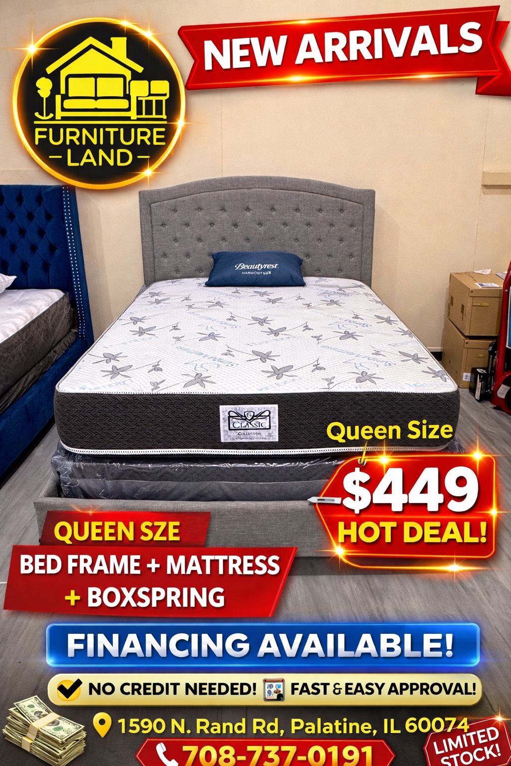 π₯ Queen Bundle Deal β Bed Frame + Mattress + Box Spring π₯
