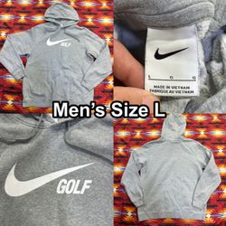 Nike Hoodie Men’s Size Large Green Gray Fleece Pullover Hoodie Sweater