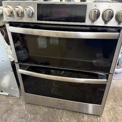 GE Slide In Gas Range Double Oven Stainless Steel 