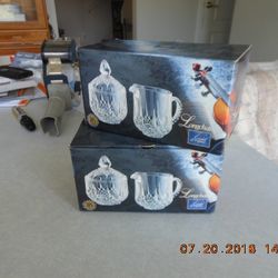 Longchamp 24% Leaded Crystal Sugar w/lid & Creamer set